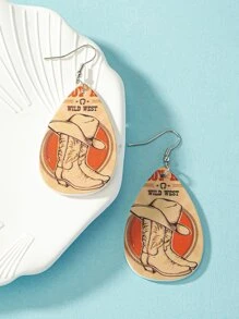 1 đôi bốt cổ điển hoa văn giọt nước bông tai cho phụ nữ để trang trí hàng ngày - Nhiều màu - Xem 2