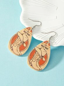 1 đôi bốt cổ điển hoa văn giọt nước bông tai cho phụ nữ để trang trí hàng ngày - Nhiều màu - Xem 3