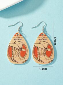 1 đôi bốt cổ điển hoa văn giọt nước bông tai cho phụ nữ để trang trí hàng ngày - Nhiều màu - Xem 4