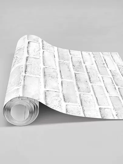 1m/3m/5m White Brick Pattern Wallpaper, Room/Home Decoration Self-Adhesive Waterproof Wall Paper, Renovation Stickers Peel Wall Panels, Wall Paper, Wallpapers, Spring Decoration Items Refresh Your Home, Festival Decoration Stickers Gifts Birthday Graduation