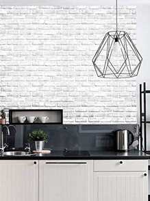 Giấy dán tường họa tiết gạch trắng 1m/3m/5m, Giấy dán tường chống thấm nước tự dính trang trí phòng/nhà, Miếng dán tường cải tạo, Tấm ốp tường lột, Giấy dán tường, Giấy dán tường, Vật phẩm trang trí mùa xuân Làm mới ngôi nhà của bạn, Miếng dán trang trí lễ hội Quà tặng sinh nhật, tốt nghiệp - trắng - Xem 5