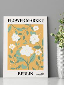 1pc Floral Pattern Framed Painting, Chemical Fiber Wall Art Painting For Home Wall Decor - Multicolor - View 2