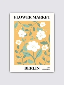 1pc Floral Pattern Framed Painting, Chemical Fiber Wall Art Painting For Home Wall Decor - Multicolor - View 8