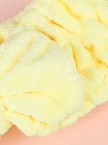 1 pieza Diadema de maquillaje facial de baño poliéster con diseño de lazo para cuarto de baño - Amarillo - Ver 4