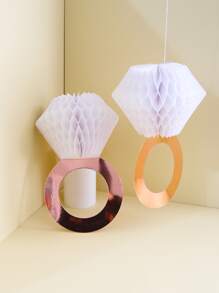 2入組/套紙蜂窩紋理鑽石設計紙巾球裝飾 - 彩色 - 查看 1