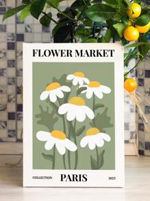 1入组花卉圖案裱框畫化纖牆藝術畫適用於家居牆壁裝飾 - 彩色 - 查看 2