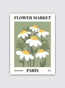 1入组花卉圖案裱框畫化纖牆藝術畫適用於家居牆壁裝飾 - 彩色 - 查看 4