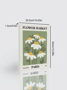 1入组花卉圖案裱框畫化纖牆藝術畫適用於家居牆壁裝飾 - 彩色 - 查看 5