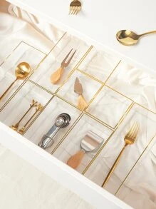 SHEIN Basic living 1pc Stackable Desk Drawer Organizer Tray Dividers For Bathroom/Vanity/Kitchen/Office  Decorations   Autumn Decor Festival Decor Room Decor Home Decor Fall Decor Bedroom Decor - Clear - View 4