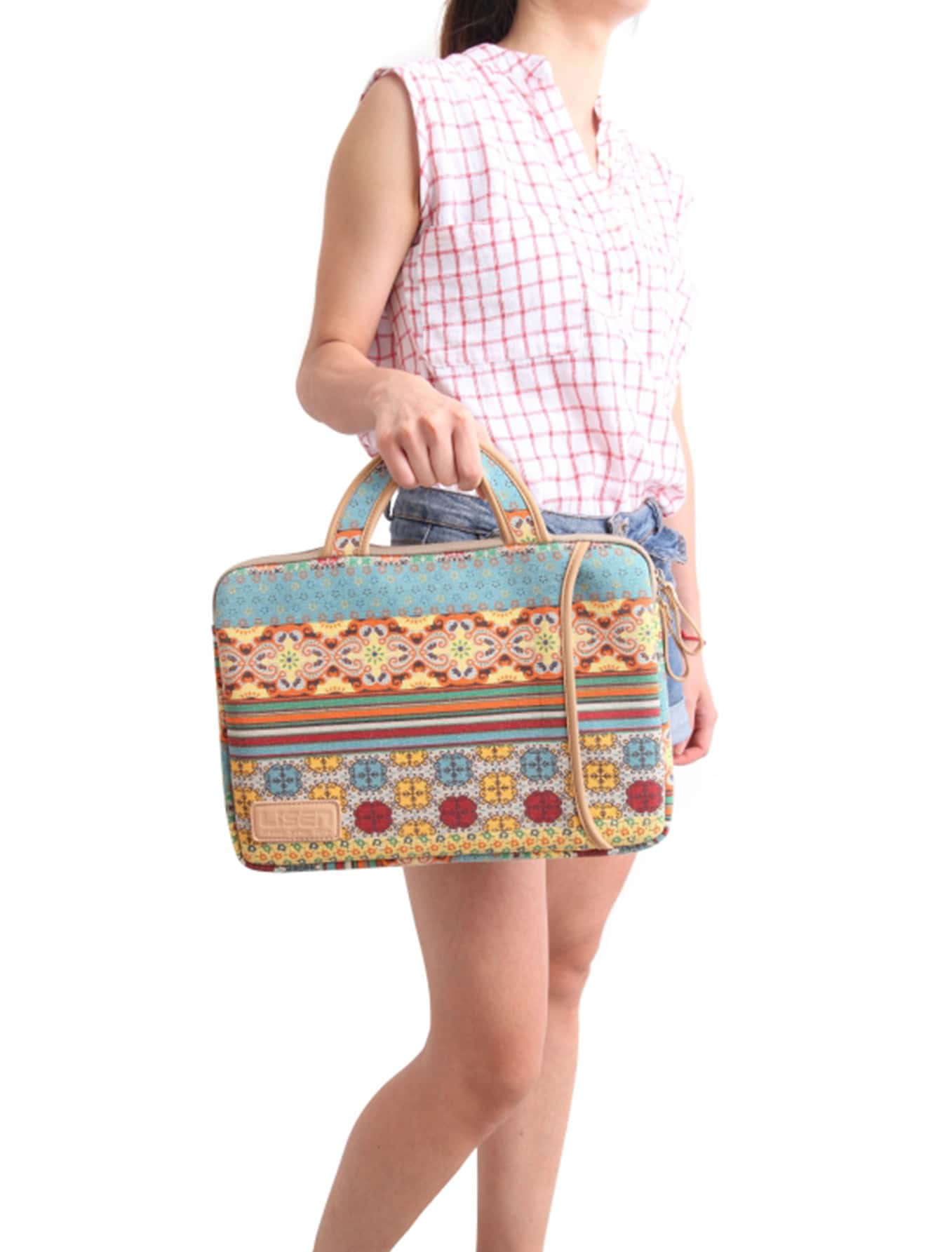 LISEN Túi đựng máy tính xách tay Bohemian cầm tay - Nhiều màu - Xem 7