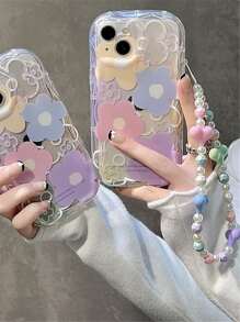 Funda para móvil con patrón de flor con acollador - Rosa Pálido - Ver 2