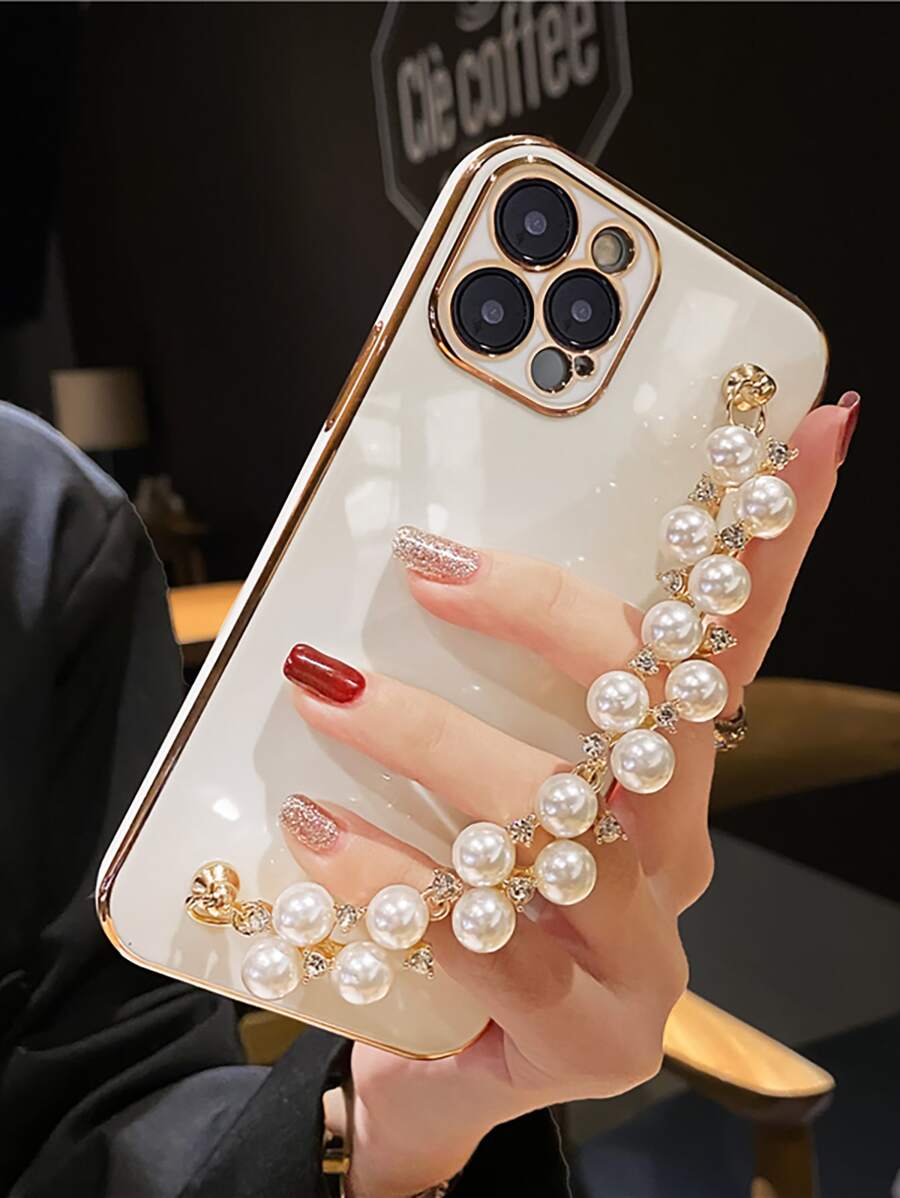 Compatible With IPhone 1pc Pearlescent Plated Bracelet Compatible With Samsung & Compatible With IPhone Phone Case Waterproof Shockproof Anti-Fall Scratch Resistant