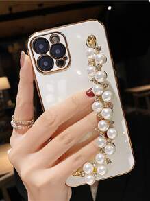 Compatible With IPhone 1pc Pearlescent Plated Bracelet Compatible With Samsung & Compatible With IPhone Phone Case Waterproof Shockproof Anti-Fall Scratch Resistant