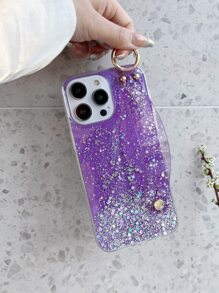 Glitter Phone Case With Wristband Holder