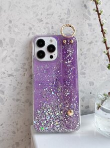 Glitter Phone Case With Wristband Holder