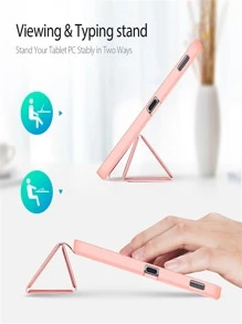 Funda PU liso compatible con Samsung Galaxy Tab - Rosa - Ver 5