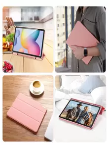Funda PU liso compatible con Samsung Galaxy Tab - Rosa - Ver 6