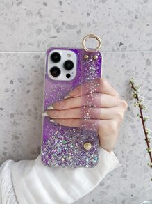 Glitter Phone Case With Wristband Holder