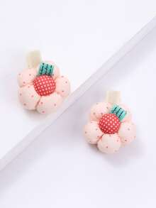 2pcs Flower Decor Alligator Hair Clip - Pink - View 2