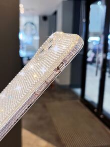 Funda para móvil con diseño de diamante de imitación con acollador - Blanco - Ver 3