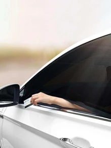 2 tấm che nắng cửa sổ bên ô tô trơn, tấm che nắng ô tô - màu đen - Xem 3