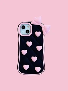 Ốp điện thoại hình nơ trái tim dễ thương, tương thích với iPhone 12, 13, 14 Pro, thiết kế hình cô gái hoạt hình, chống nước, chống sốc, chống rơi vỡ và chống trầy xước. - Nhiều màu - Xem 4