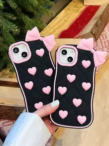 Ốp điện thoại hình nơ trái tim dễ thương, tương thích với iPhone 12, 13, 14 Pro, thiết kế hình cô gái hoạt hình, chống nước, chống sốc, chống rơi vỡ và chống trầy xước. - Nhiều màu - Xem 3