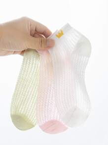 5雙小女童皇冠圖案短襪 - 彩色 - 查看 3