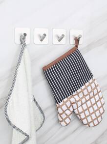 1入組不銹鋼自粘掛鉤浴用極簡免打孔自粘粘鉤 - 銀色 - 查看 3