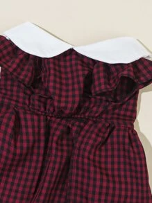 1入組格紋印花寵物連衣裙適用於狗狗適用於夏天 - 彩色 - 查看 7