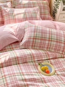3pcs/set Plaid Print Duvet Cover Set (1pc Duvet Cover & 2pcs Pillow Case), Modernist Fabric Bedding Set For All Season - Multicolor - View 4