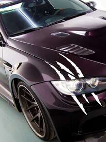 1入組划痕圖案PVC車貼 - 白色 - 查看 4