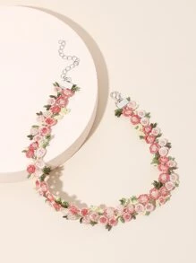 Gargantilla con diseño de flor - Rosa - Ver 2