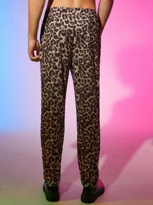 Manfinity Men Leopard Print Slant Pocket Trousers - Multicolor - View 2