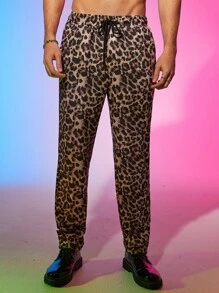 Manfinity Men Leopard Print Slant Pocket Trousers - Multicolor - View 8