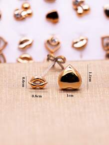 36pairs Rhinestone Decor Stud Earrings - Yellow Gold - View 3