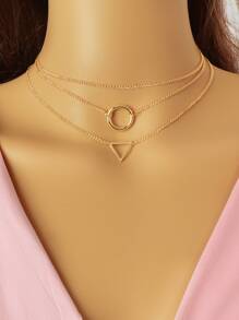 Bộ 3 Dây Chuyền Hình Tam Giác - Vàng - Xem 1