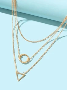 Bộ 3 Dây Chuyền Hình Tam Giác - Vàng - Xem 4