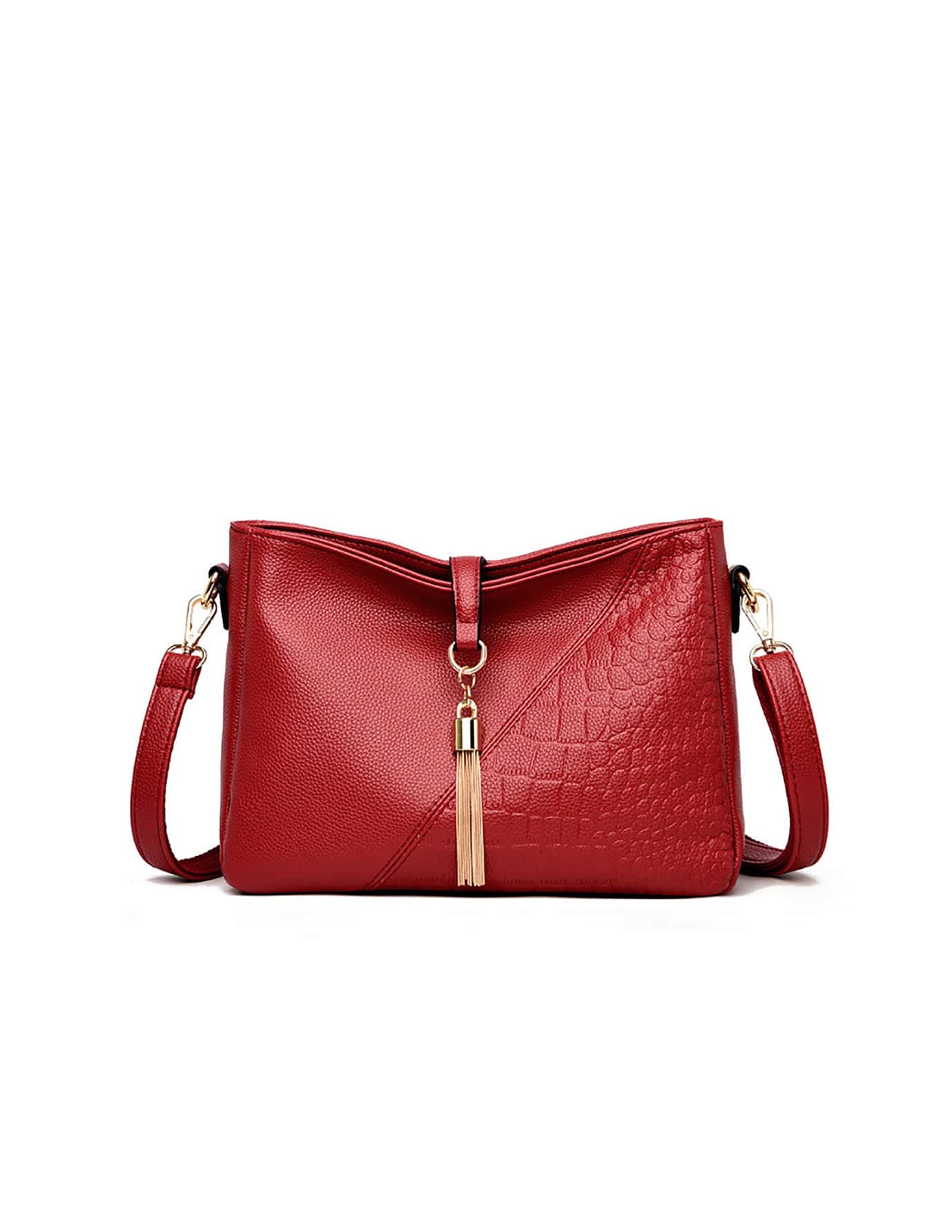 Túi Crossbody Nữ màu trơn Có thể điều chỉnh được - Đỏ - Xem 1