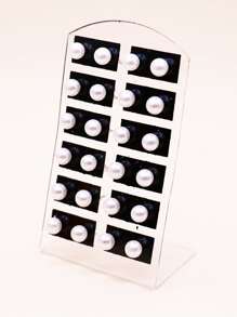 24 cái Đồ trang trí Ngọc Trai giả Bông tai stud - trắng - Xem 1