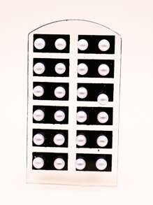 24 cái Đồ trang trí Ngọc Trai giả Bông tai stud - trắng - Xem 3