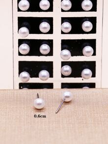 24 cái Đồ trang trí Ngọc Trai giả Bông tai stud - trắng - Xem 4