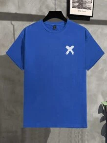 Manfinity RebelGame Hombres Camiseta con estampado de slogan - azul real - Ver 2