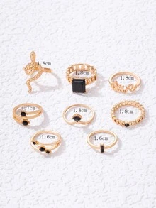 10 anillos de diseñoación de mariposa y serpiente - Amarillo Oro - Ver 5