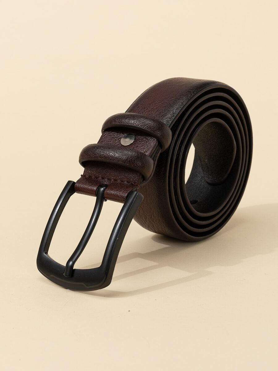1pc Men Square Buckle Fashion Belt - Coffee Brown - View 1