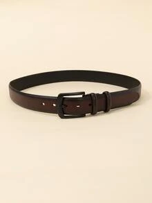 1pc Men Square Buckle Fashion Belt - Coffee Brown - View 2