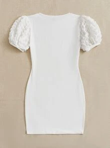 SHEIN Privé 泡泡袖緊身洋裝