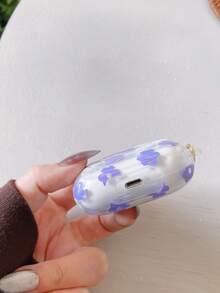 花卉圖案耳機殼適用於Airpods帶花卉圖案鑰匙圈 - 彩色 - 查看 2