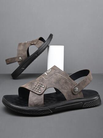 Hombres Sandalias con estampado de letra con diseño de puntada casual exterior