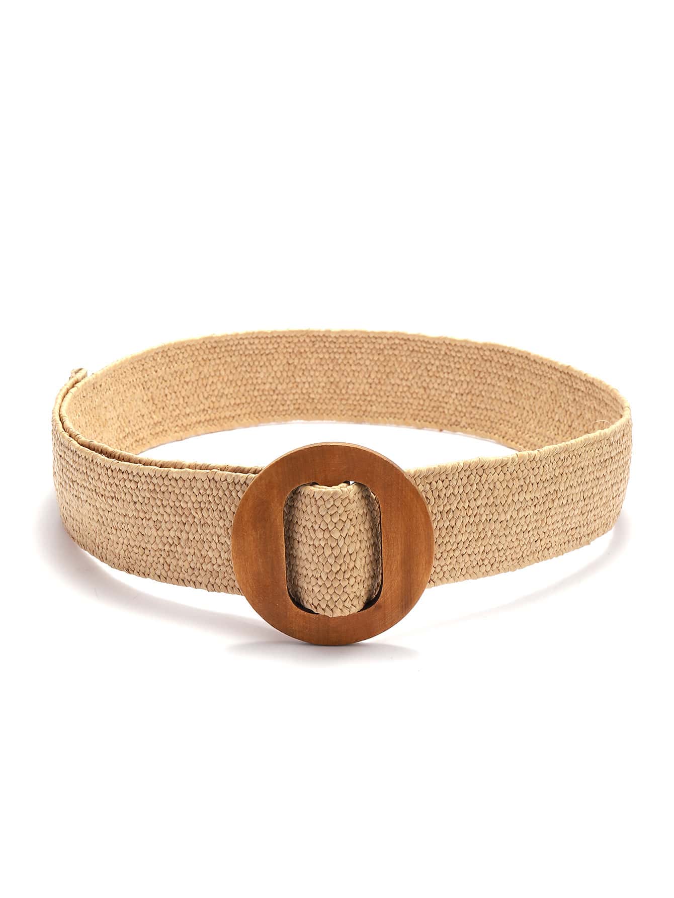 1入組女性圓扣波西m亞草編腰帶 - 彩色 - 查看 1